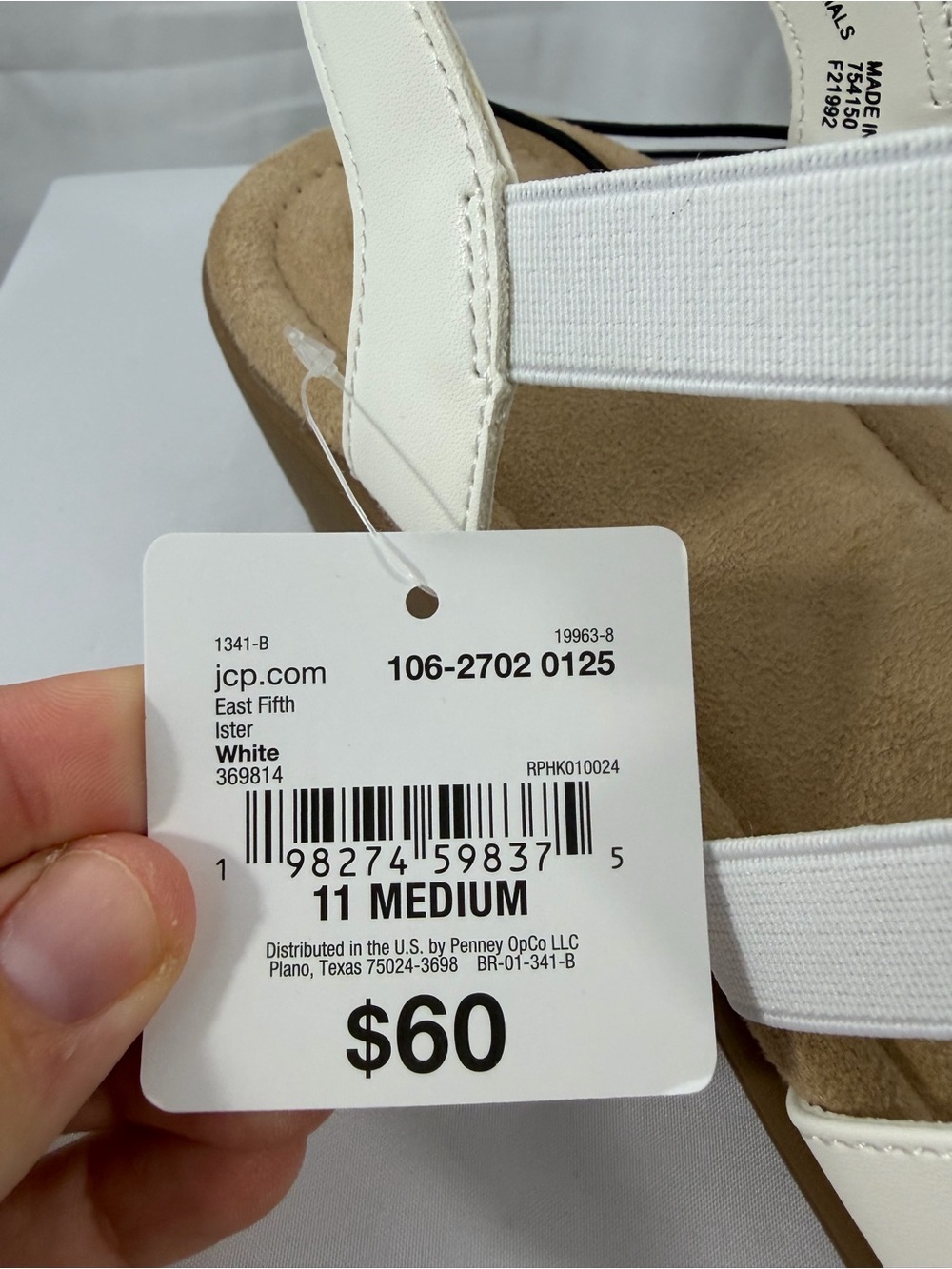 NWT East 5th Women's Size 11 Cream Floral Slingback Wedge Sandals - Picture 3 of 9